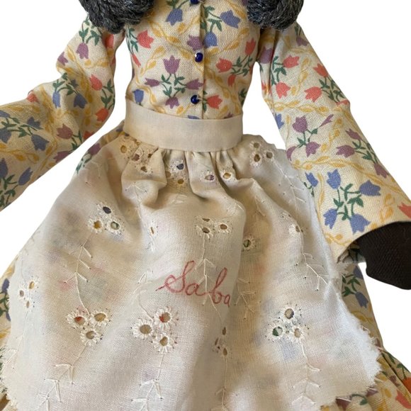 Vintage Handmade Curacao Black Dolls Cloth Folk Couple Floral Outfits Poseable - Picture 4 of 16